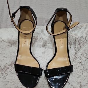 Talbots Black Patent Ankle-Strap Heels